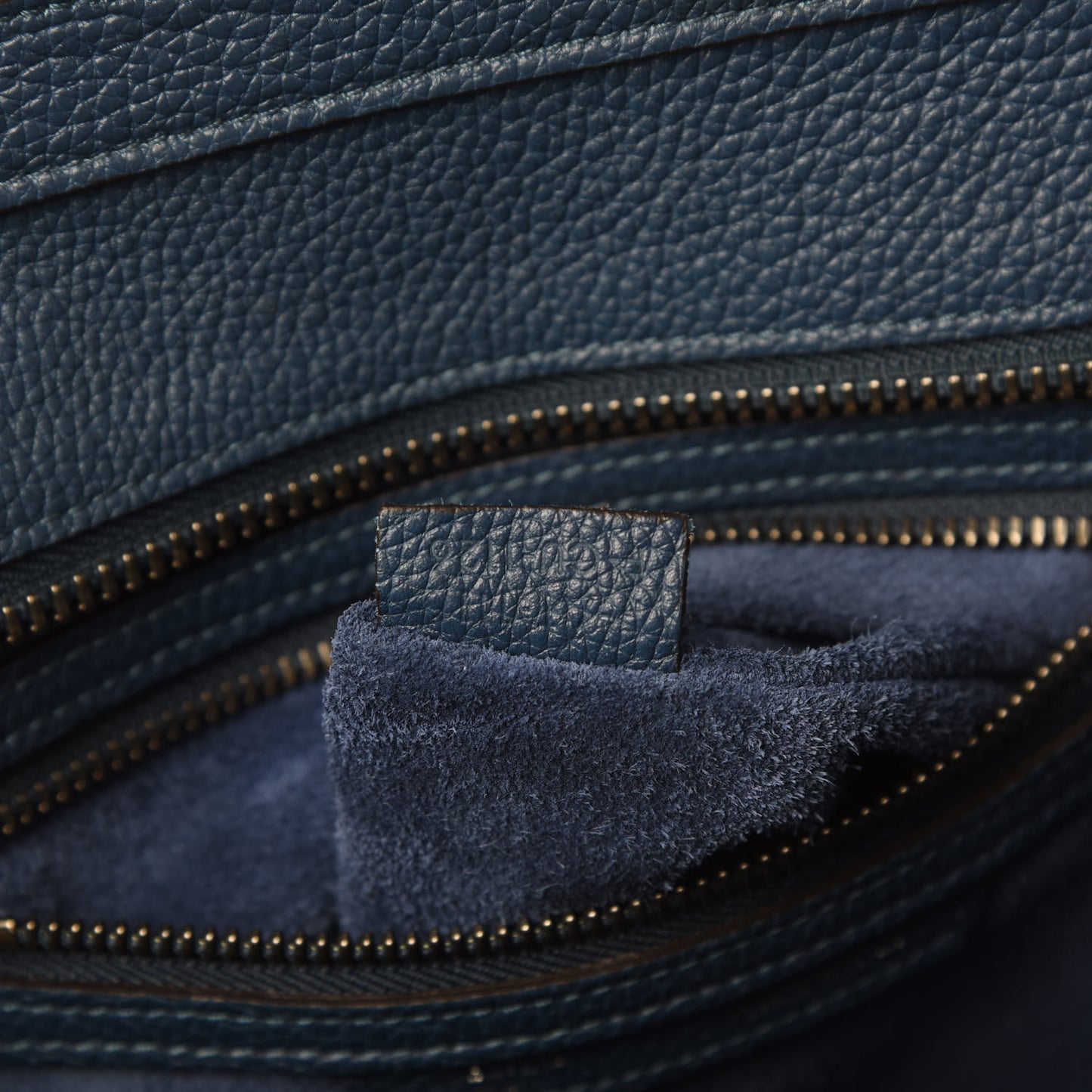 Drummed Calfskin Micro Luggage Petrol