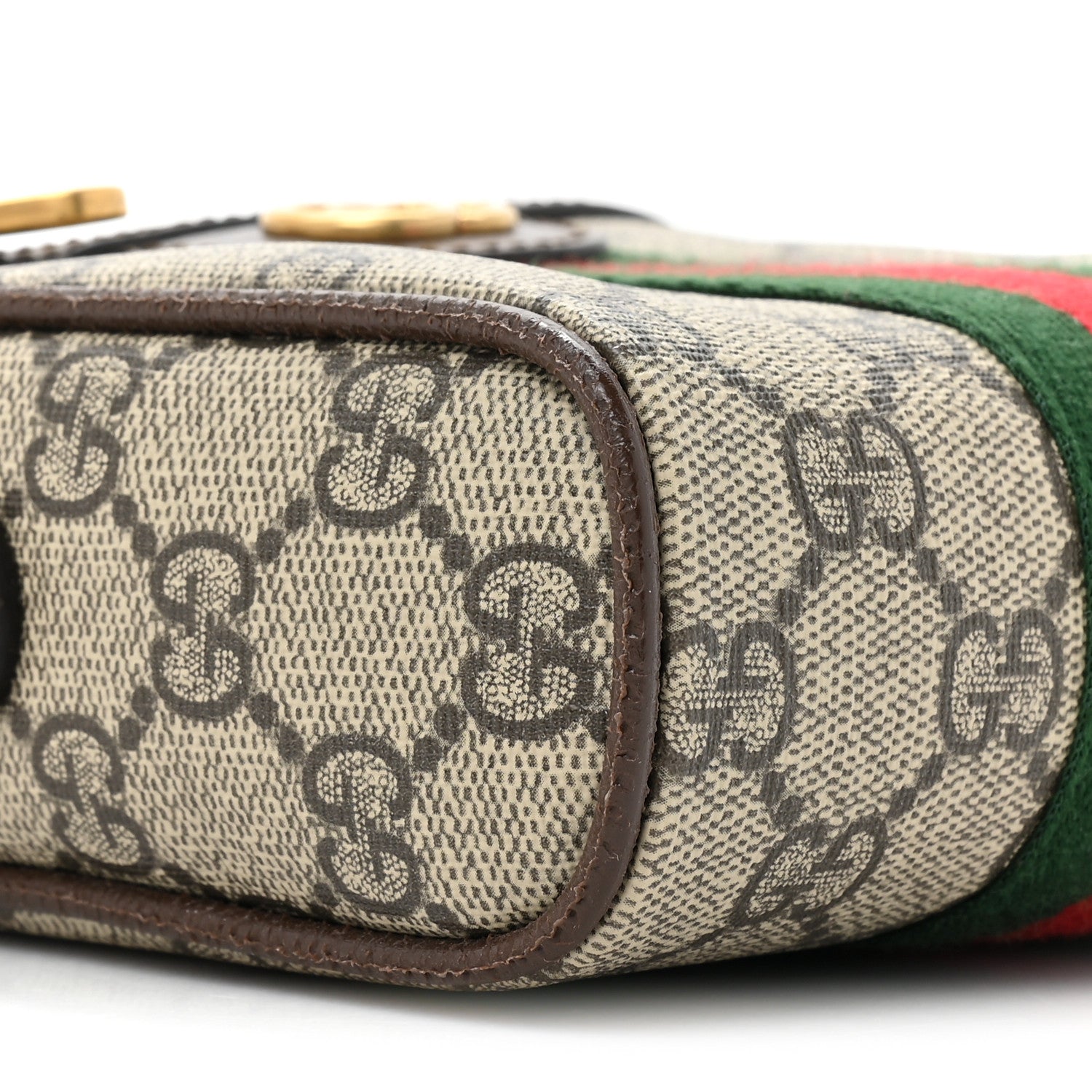 Gucci GG Supreme Monogram Web Mini Ophidia Messenger Brown 9 of 13