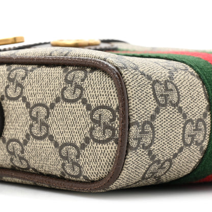 Gucci GG Supreme Monogram Web Mini Ophidia Messenger Brown 9 of 13