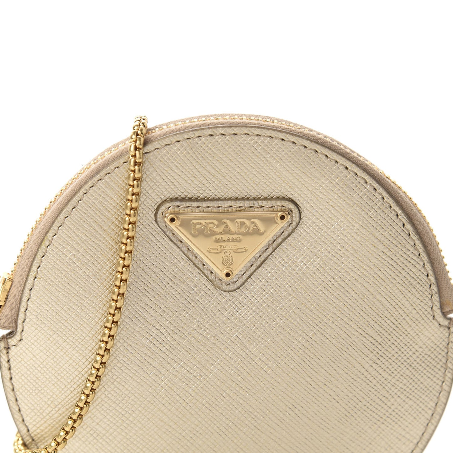 Metallic Saffiano Mini Pouch Pirite