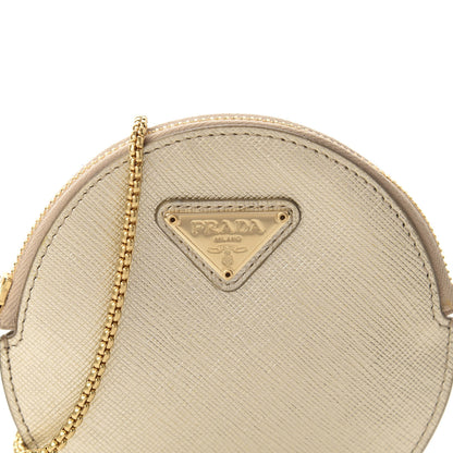 Prada Metallic Saffiano Mini Pouch Pirite 9 of 9