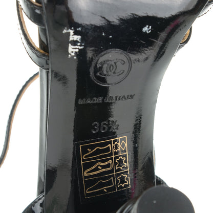 Chanel Patent Cage Peep Toe Heels 36.5 Black 6 of 7