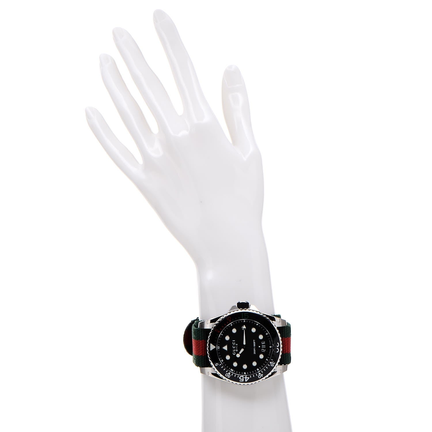 Gucci Stainless Steel Nylon 45mm Dive Quartz Watch Black 2 of 8