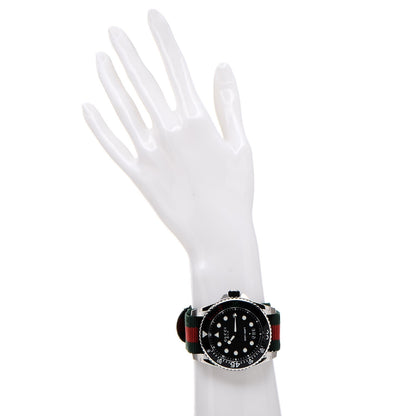 Gucci Stainless Steel Nylon 45mm Dive Quartz Watch Black 2 of 8