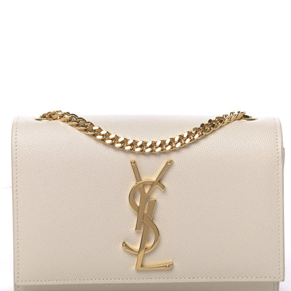 Saint Laurent Grain De Poudre Small Monogram Kate Satchel Blanc Vintage 7 of 9