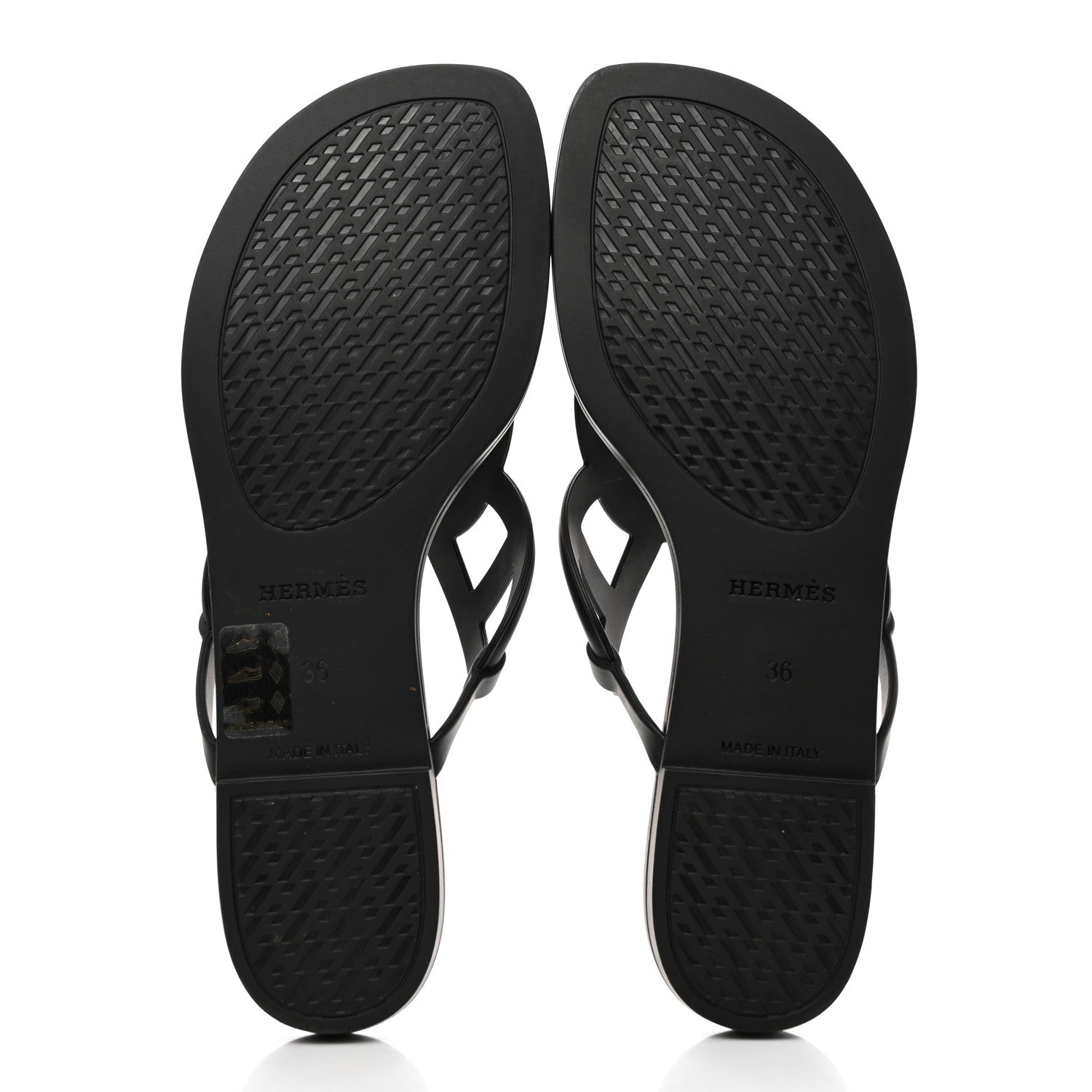 Hermes Rubber Womens Egerie Sandals 36 Black 5 of 9