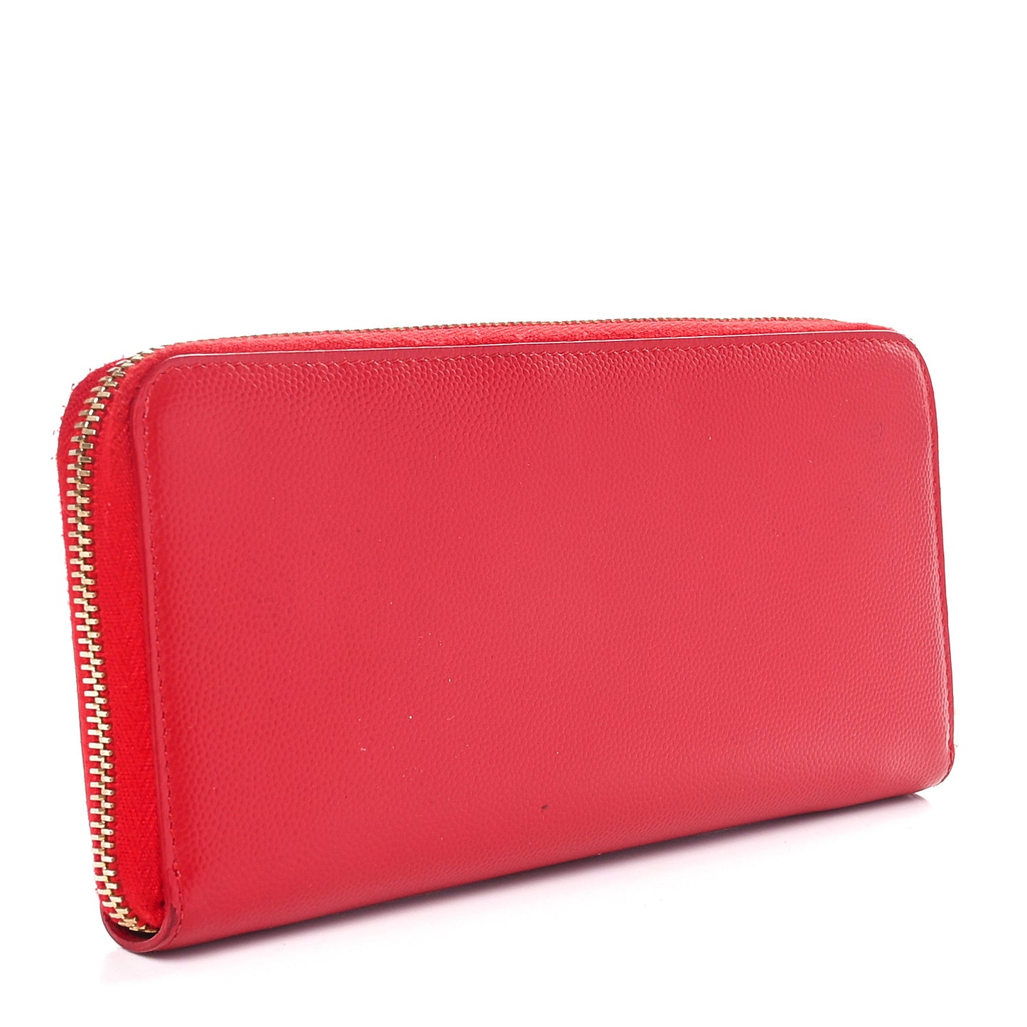 Grain De Poudre Matelasse Chevron Monogram Zip Around Wallet Red