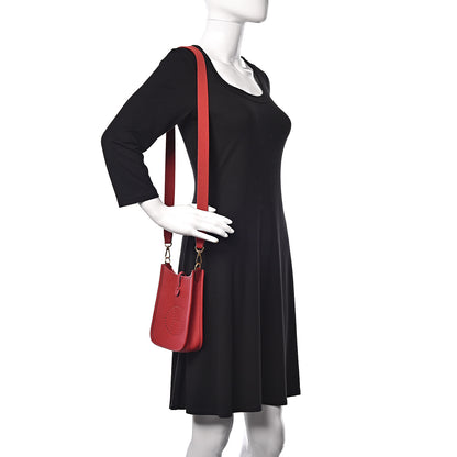 Hermes Taurillon Clemence Evelyne TPM Rouge Casaque 2 of 10
