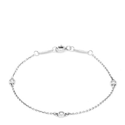 Tiffany Sterling Silver Diamond .09ct Elsa Peretti Diamonds By The Yard Bracelet 1 of 5