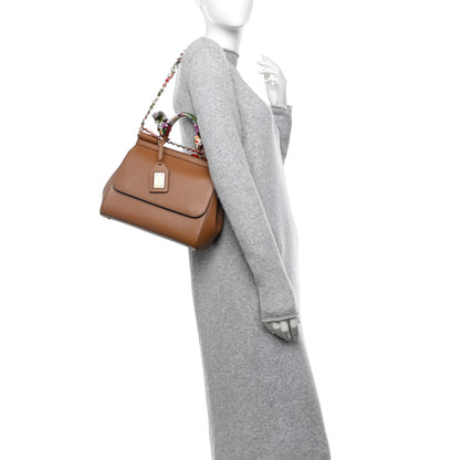 Dolce & Gabbana Dauphine Medium Miss Sicily Satchel With Scarf Caramello 3 of 10