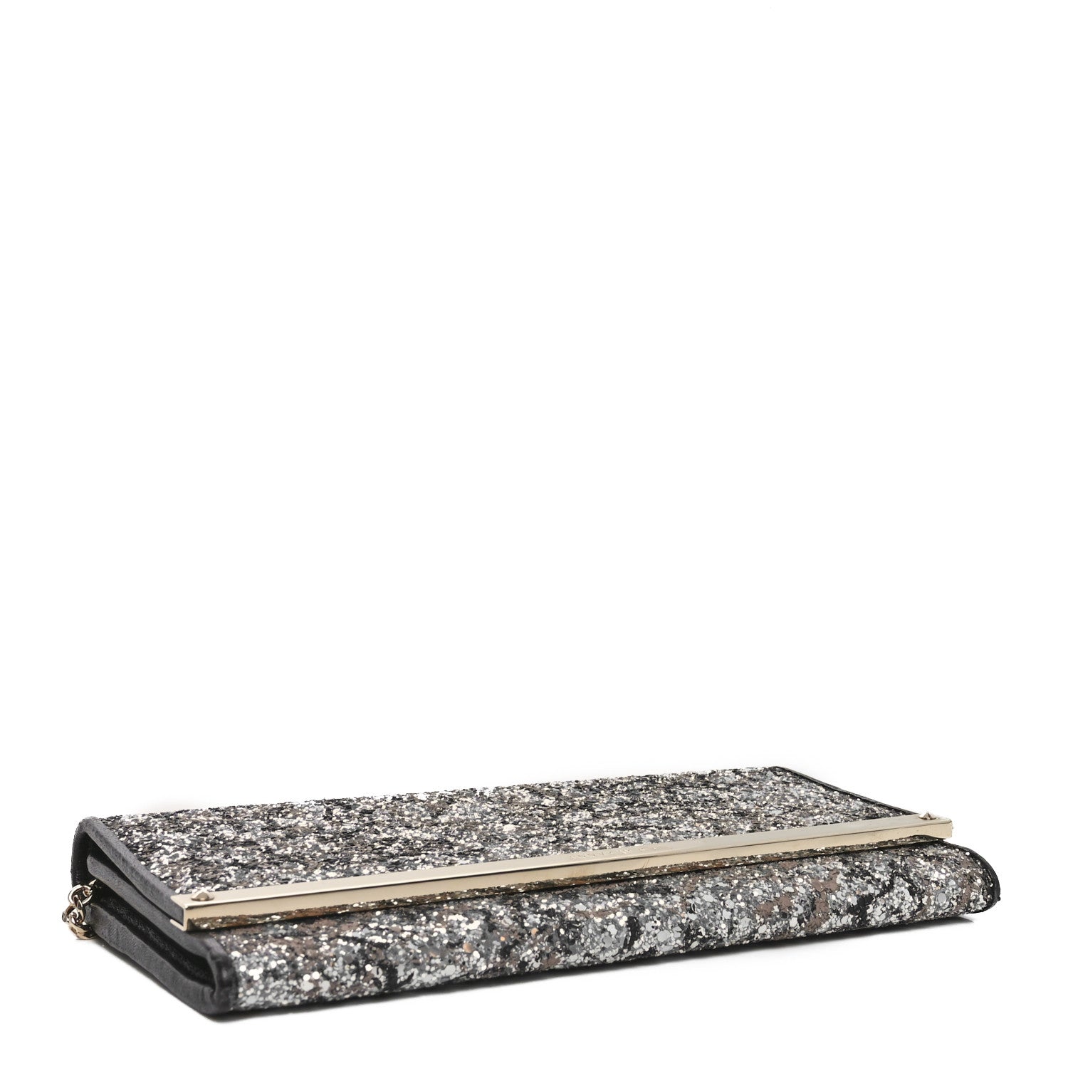 Jimmy Choo Glitter Milla Wallet on Chain Silver 4 of 9