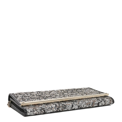 Jimmy Choo Glitter Milla Wallet on Chain Silver 4 of 9