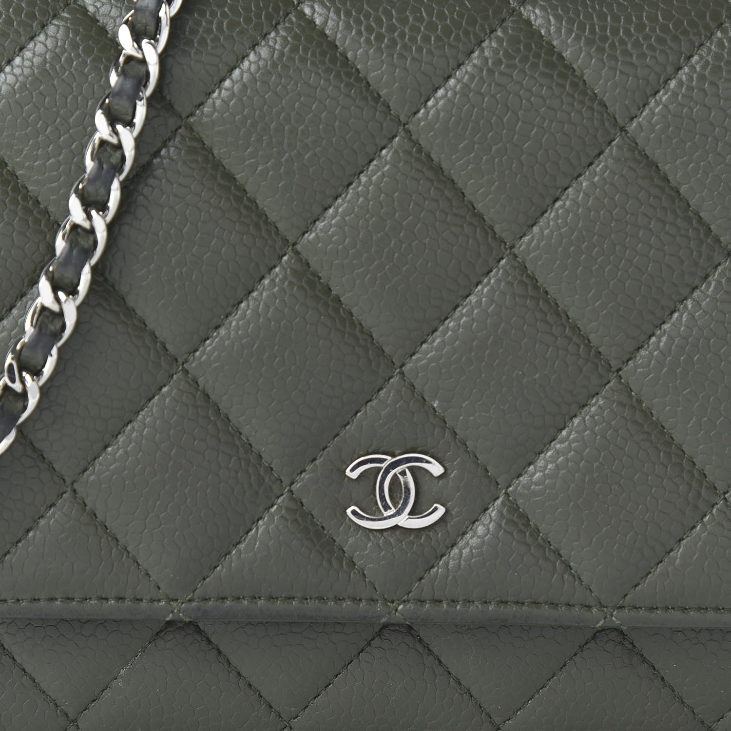 Chanel Caviar Quilted Wallet On Chain WOC Green 11 of 11