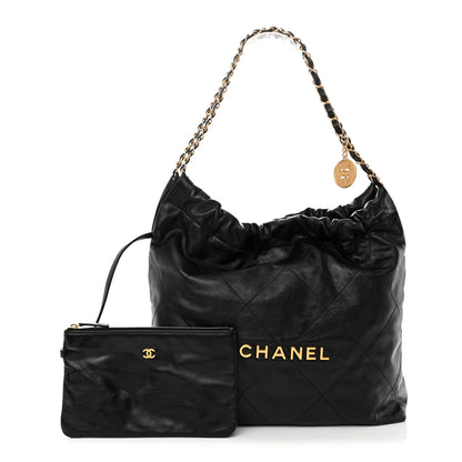 Chanel Shiny Calfskin Quilted Chanel 22 Black 1 of 11