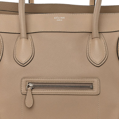 Celine Drummed Calfskin Shoulder Luggage Dune 8 of 13