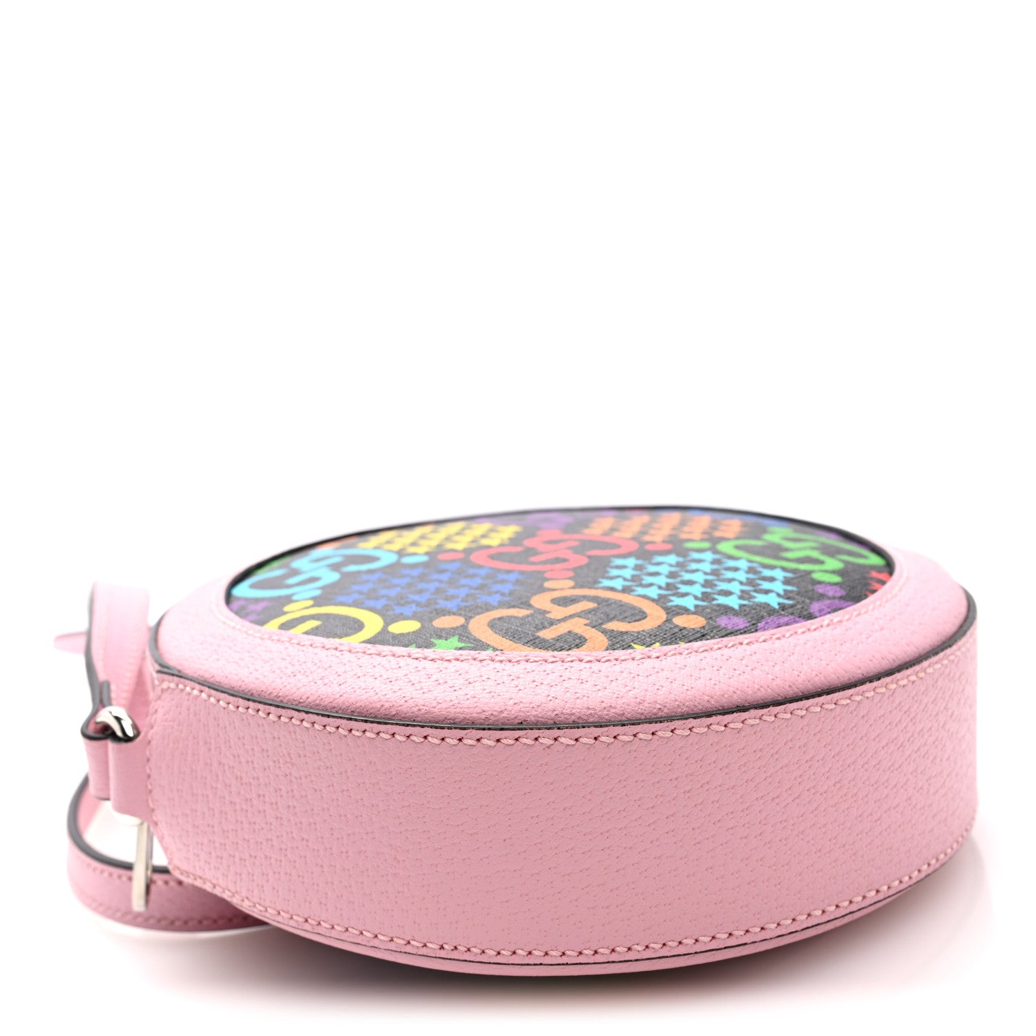 Gucci GG Supreme Monogram Psychedelic Round Shoulder Bag Black Multicolor Sugar Pink 4 of 10