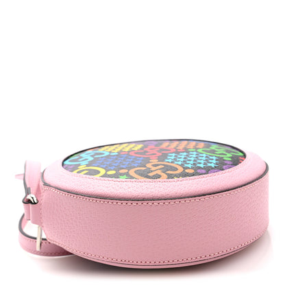 Gucci GG Supreme Monogram Psychedelic Round Shoulder Bag Black Multicolor Sugar Pink 4 of 10