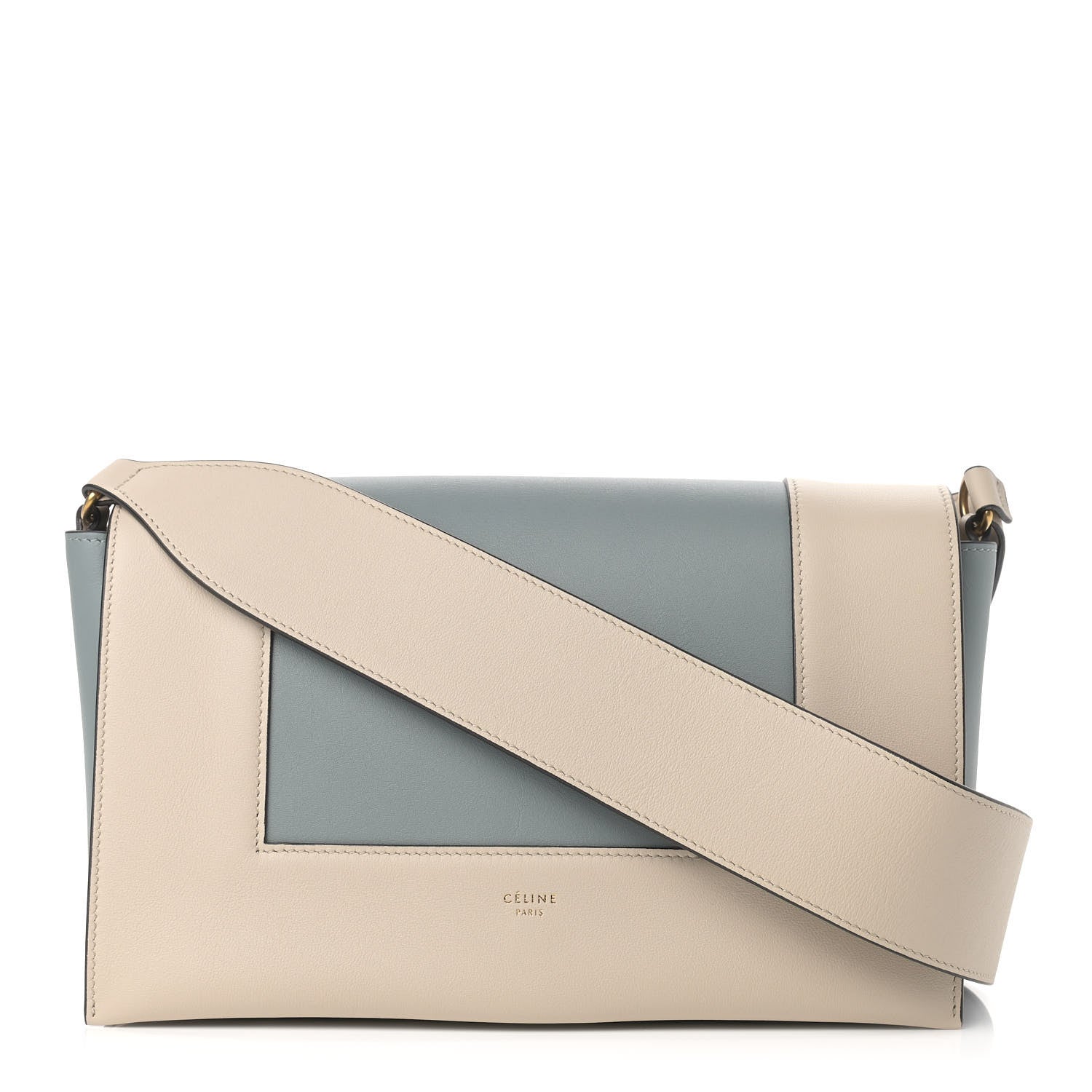 Celine Shiny Smooth Calfskin Medium Frame Shoulder Bag Grege Storm 1 of 12