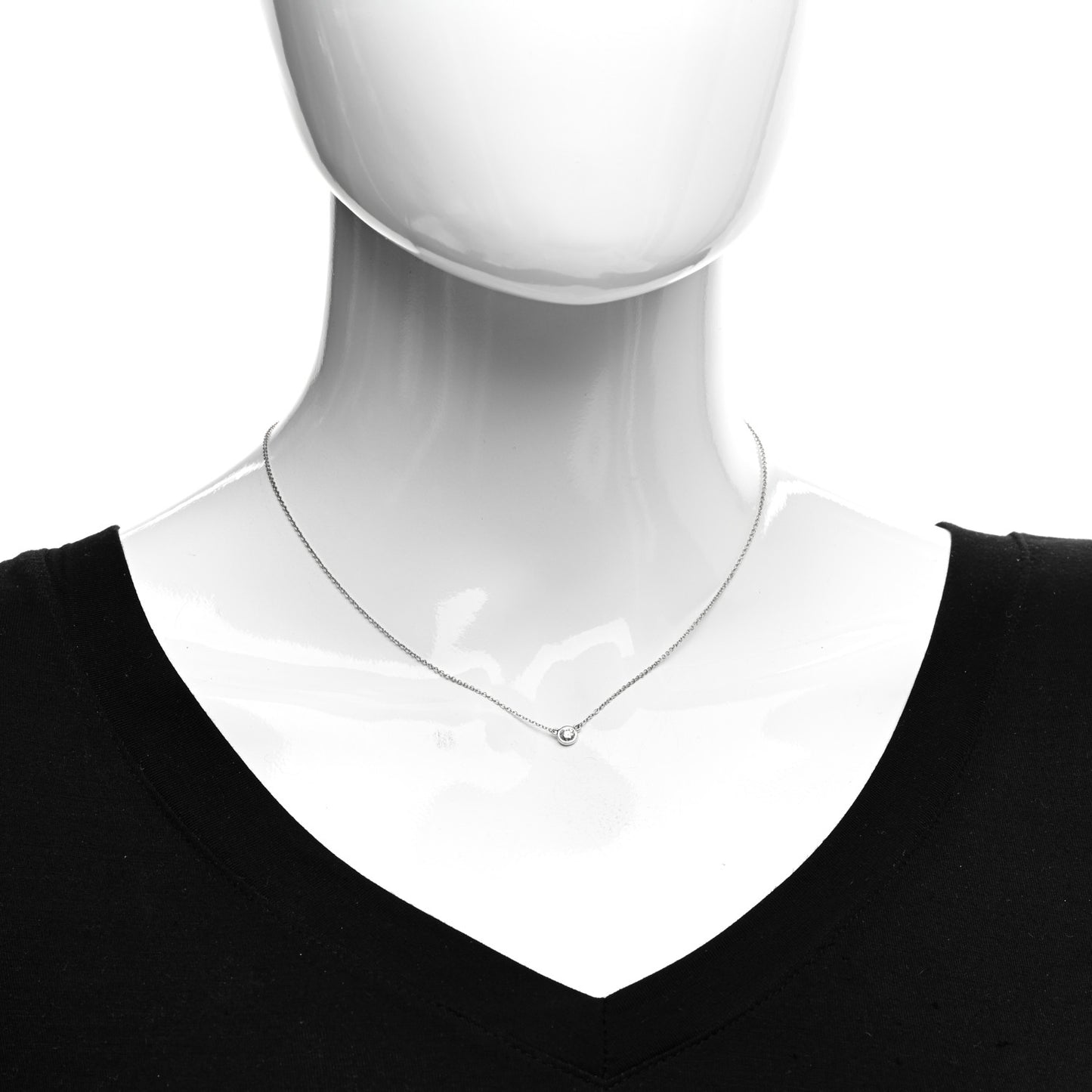 Platinum Diamond .17ct Elsa Peretti Diamonds By The Yard Pendant Necklace