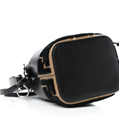 Fendi Vitello Liberty Velvet F is Fendi FF Bi-Color Mini Mon Tresor Bucket Bag Black Fango 9 of 12
