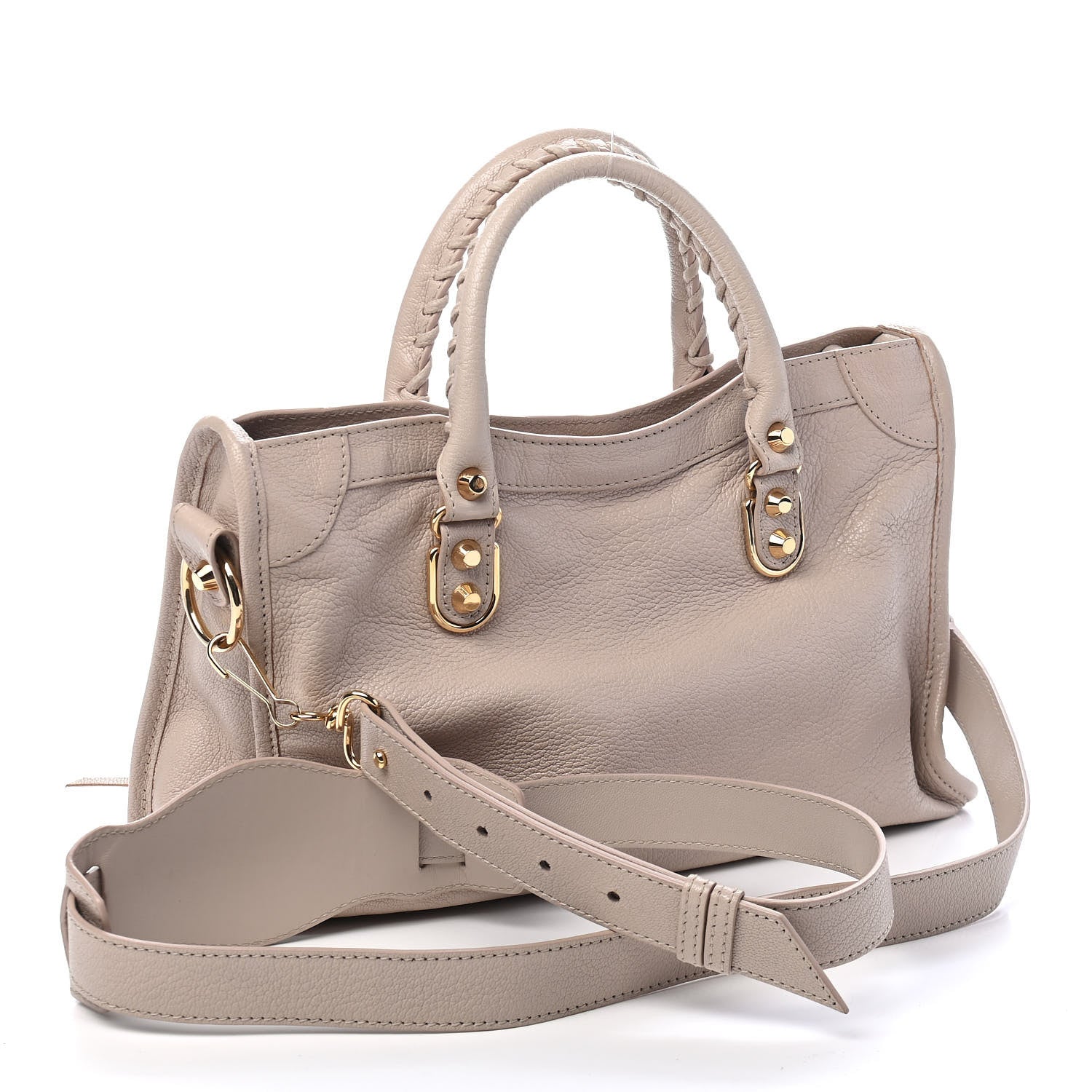 Balenciaga Chevre Gold Metallic Edge Hardware S City Beige Praline 2 of 9