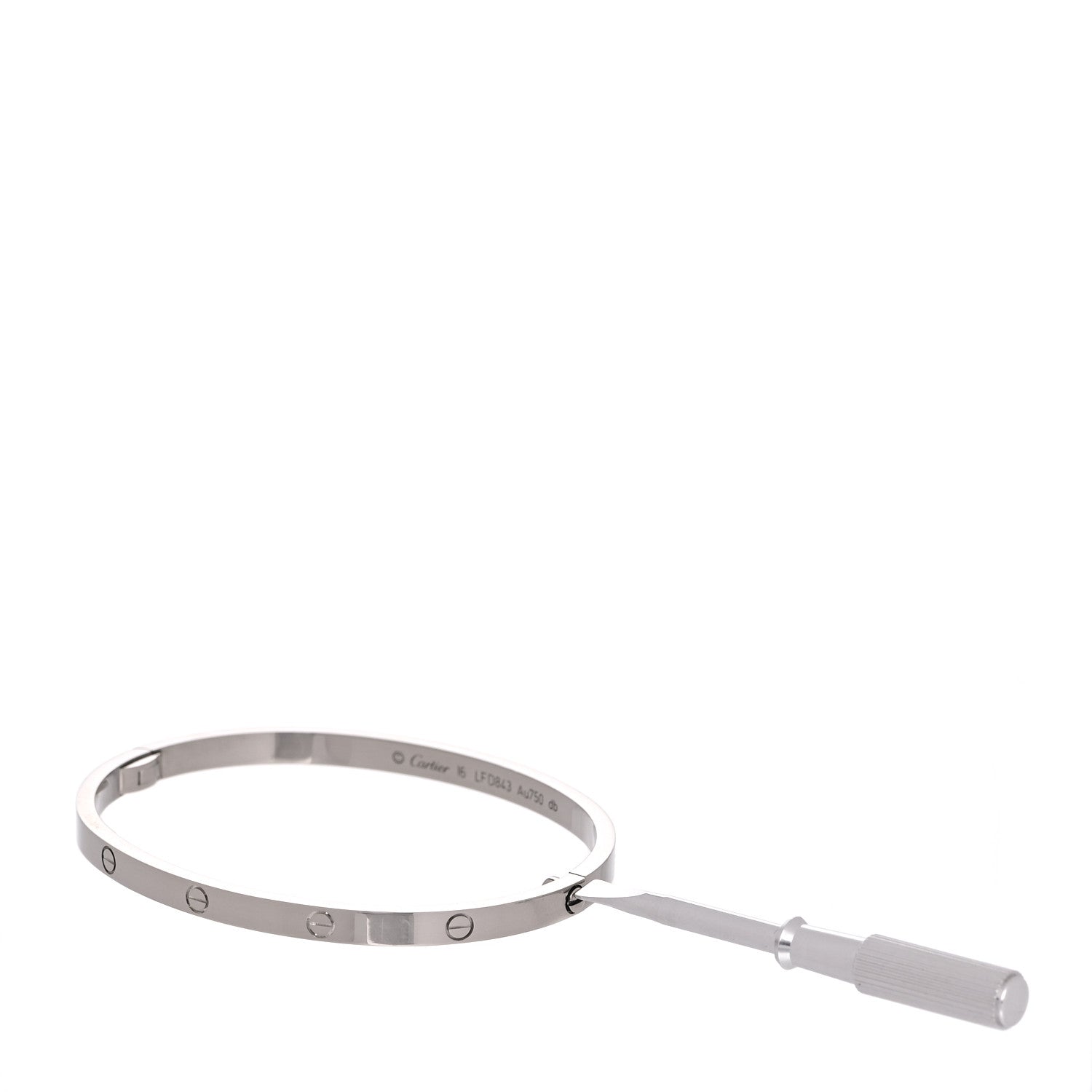 Cartier 18K White Gold Small LOVE Bracelet 16 5 of 7