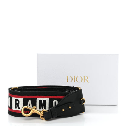 Christian Dior Canvas Embroidered Dioramour Shoulder Strap Black Red White 9 of 9