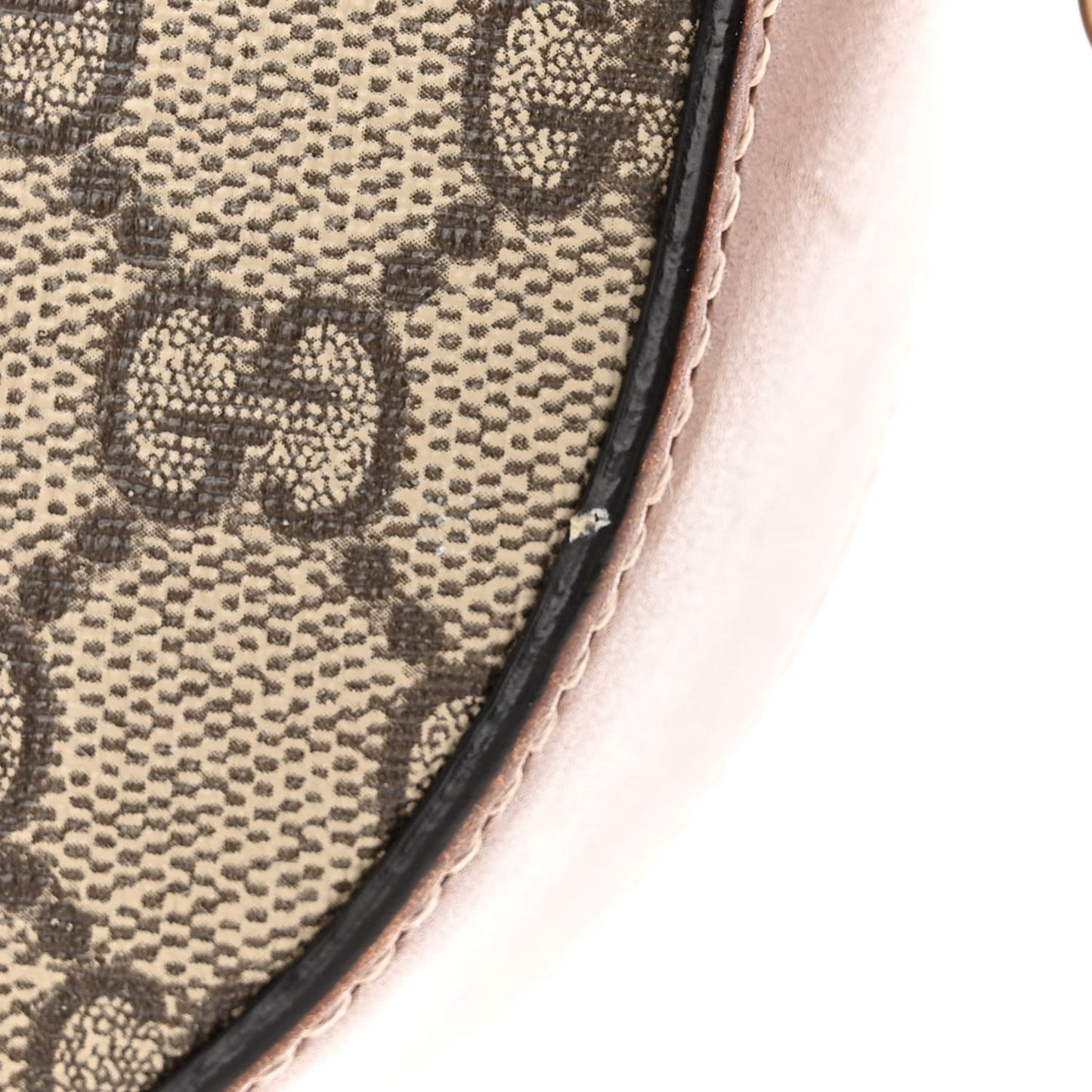 GG Supreme Monogram Cuoio Toscano Mini Chain Shoulder Bag Beige Ebony Cuir