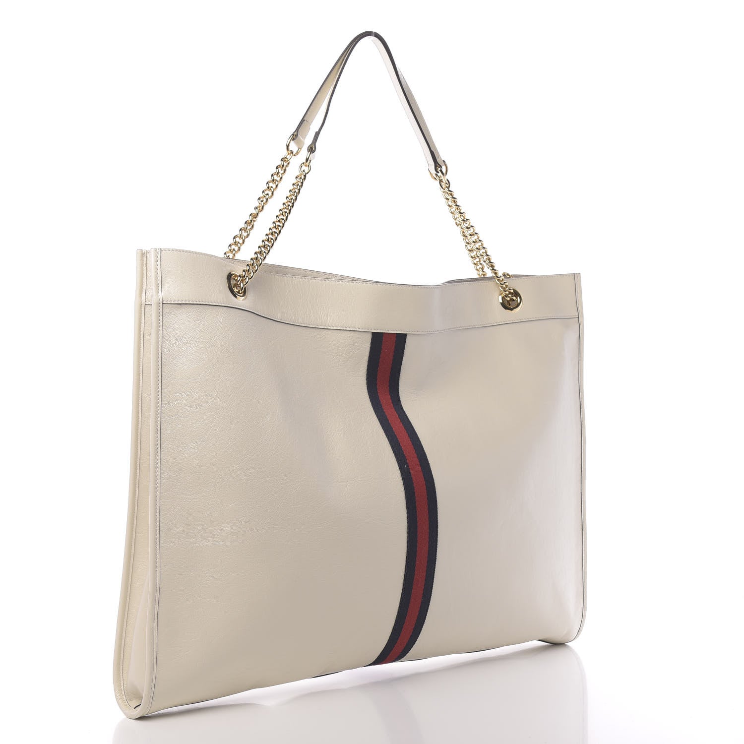 Gucci Calfskin Maxi Rajah Chain Tote White 3 of 10