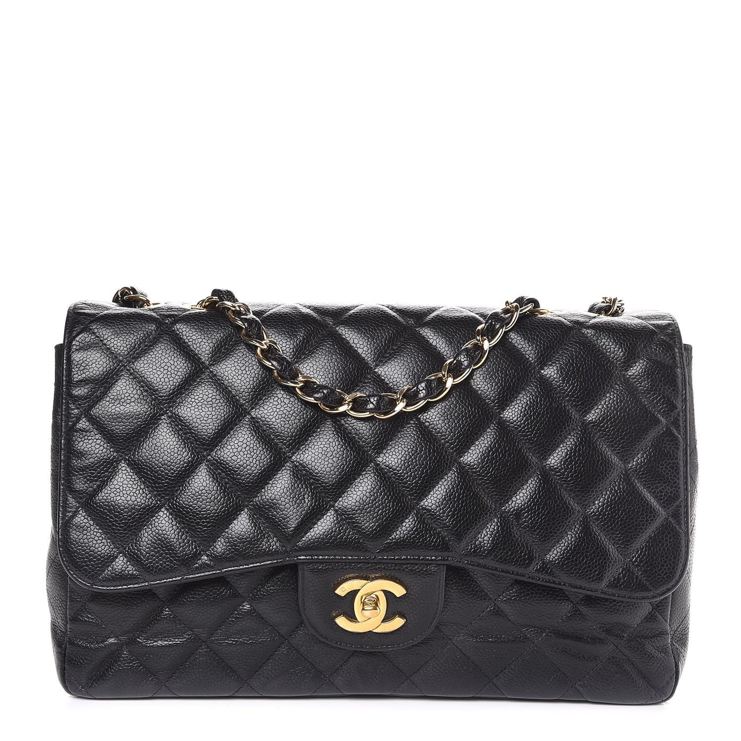 Caviar Quilted Jumbo Single Flap Black