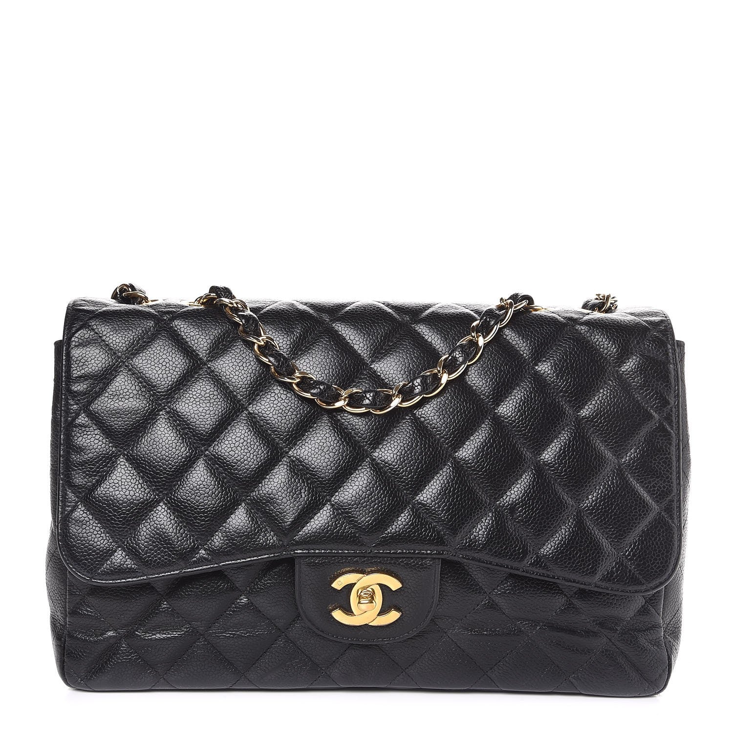 Chanel Caviar Quilted Jumbo Single Flap Black 1 of 7