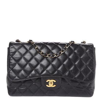 Chanel Caviar Quilted Jumbo Single Flap Black 1 of 7