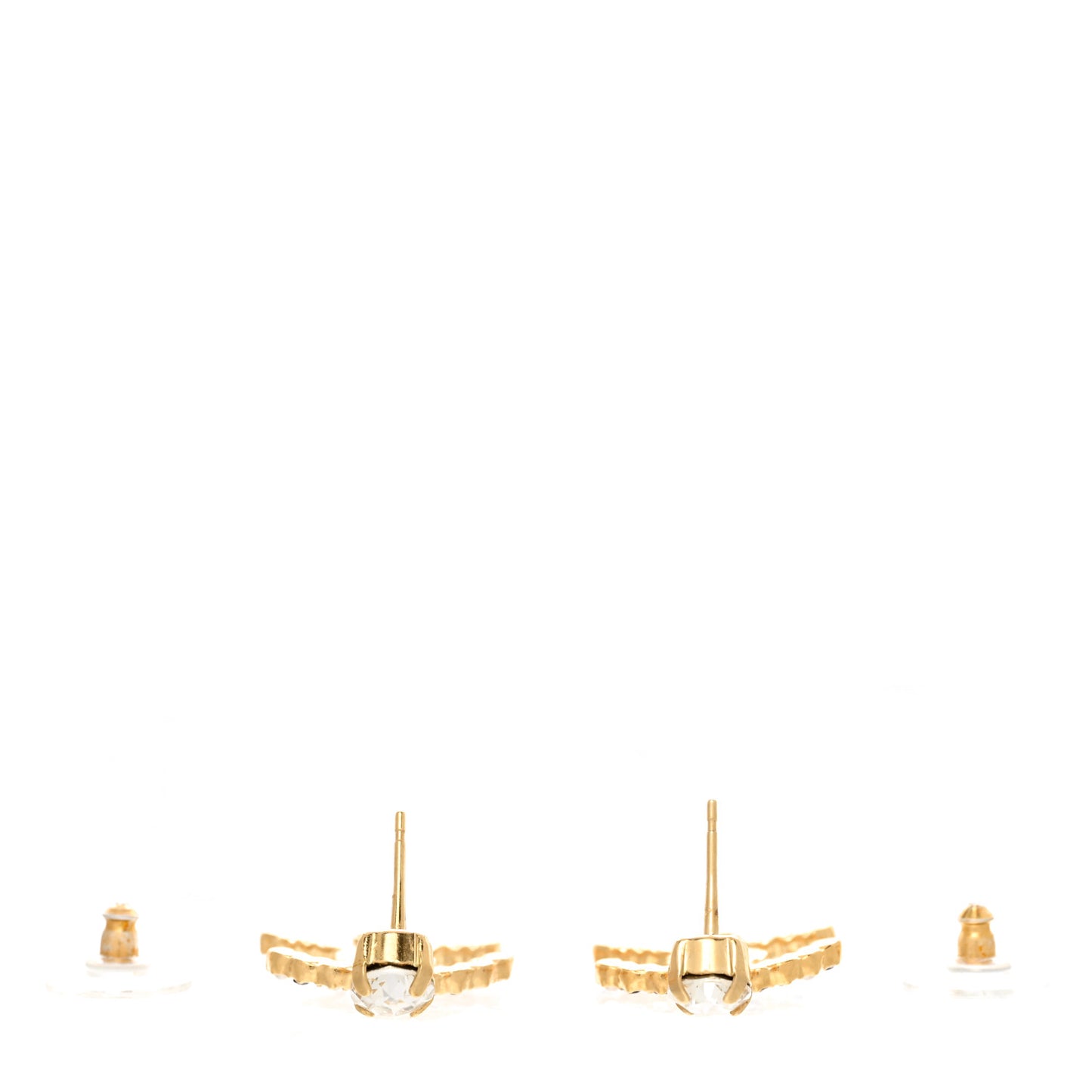 Resin Crystal Pearl CC Drop Earrings Gold Black