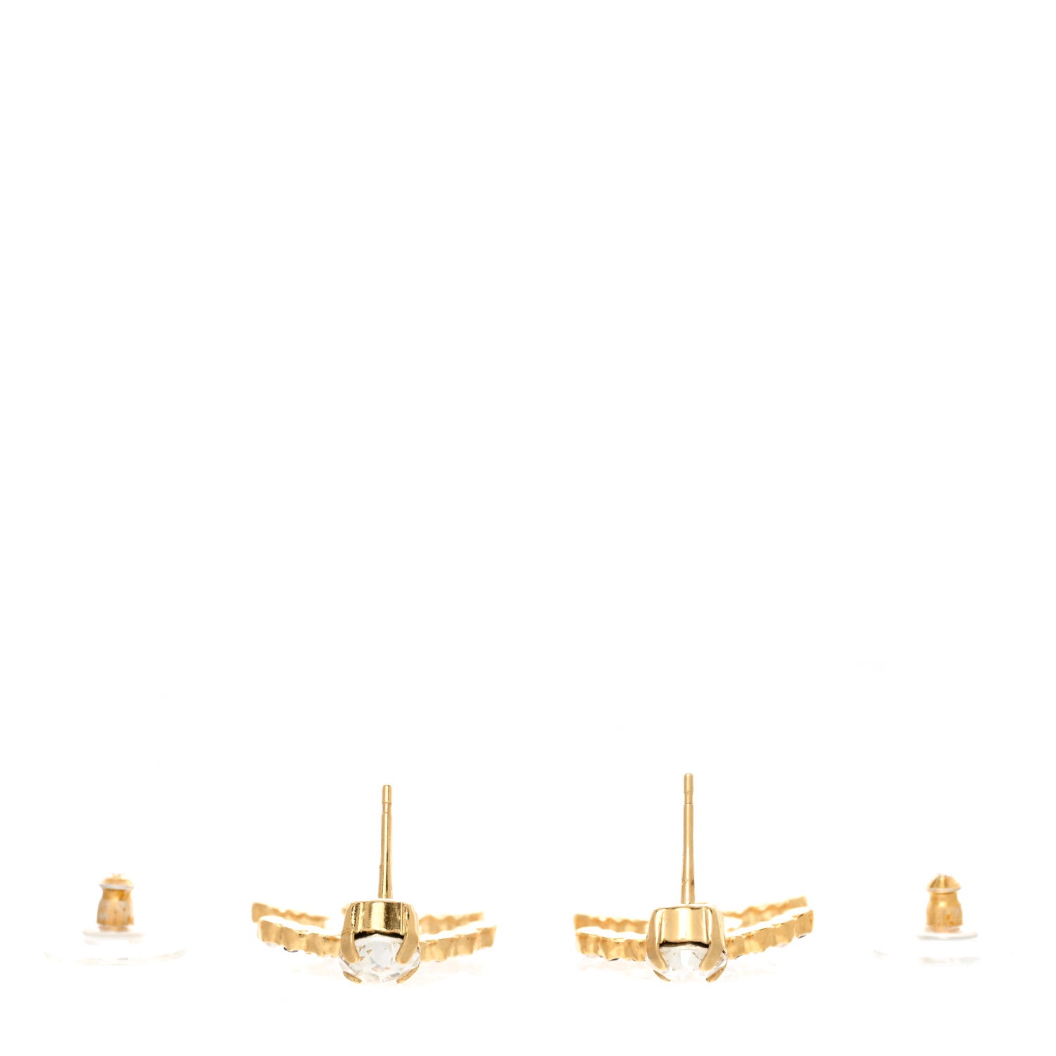 Chanel Resin Crystal Pearl CC Drop Earrings Gold Black 3 of 5