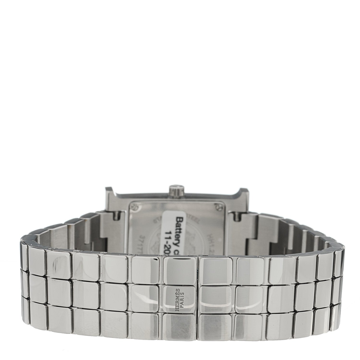 Hermes Stainless Steel Diamond Bezel Mother of Pearl 21mm Heure H Hour Quartz Watch 3 of 6