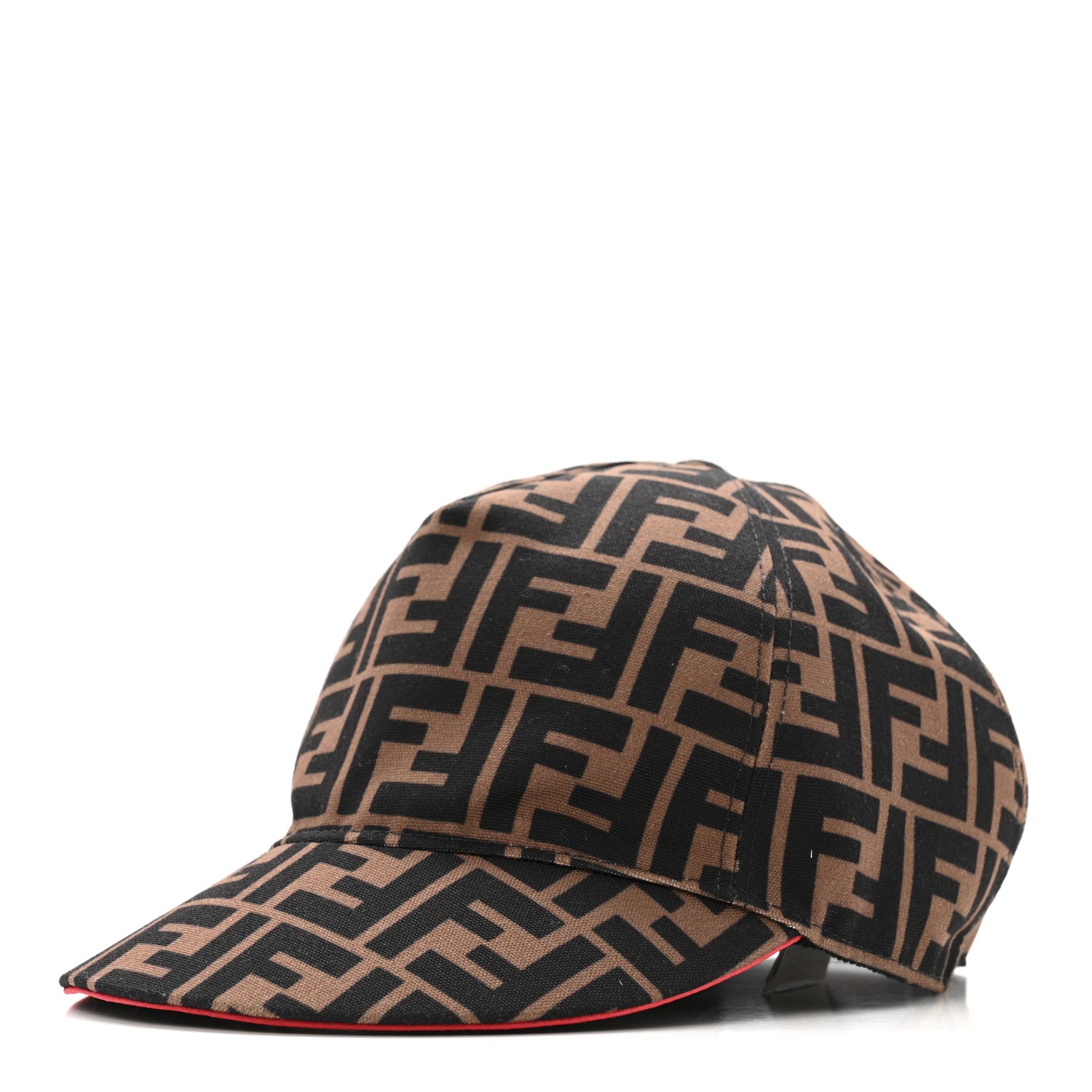 Fendi Canvas FF Reloaded Baseball Hat Tobacco Red 1 of 11