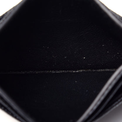 Saint Laurent Grain De Poudre Matelasse Chevron Monogram Credit Card Case Black 5 of 7