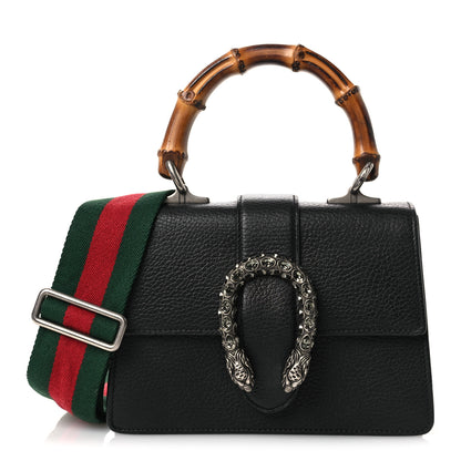 Gucci Dollar Calfskin Crystal Web Mini Dionysus Bamboo Top Handle Bag Black Black Diamond 1 of 11
