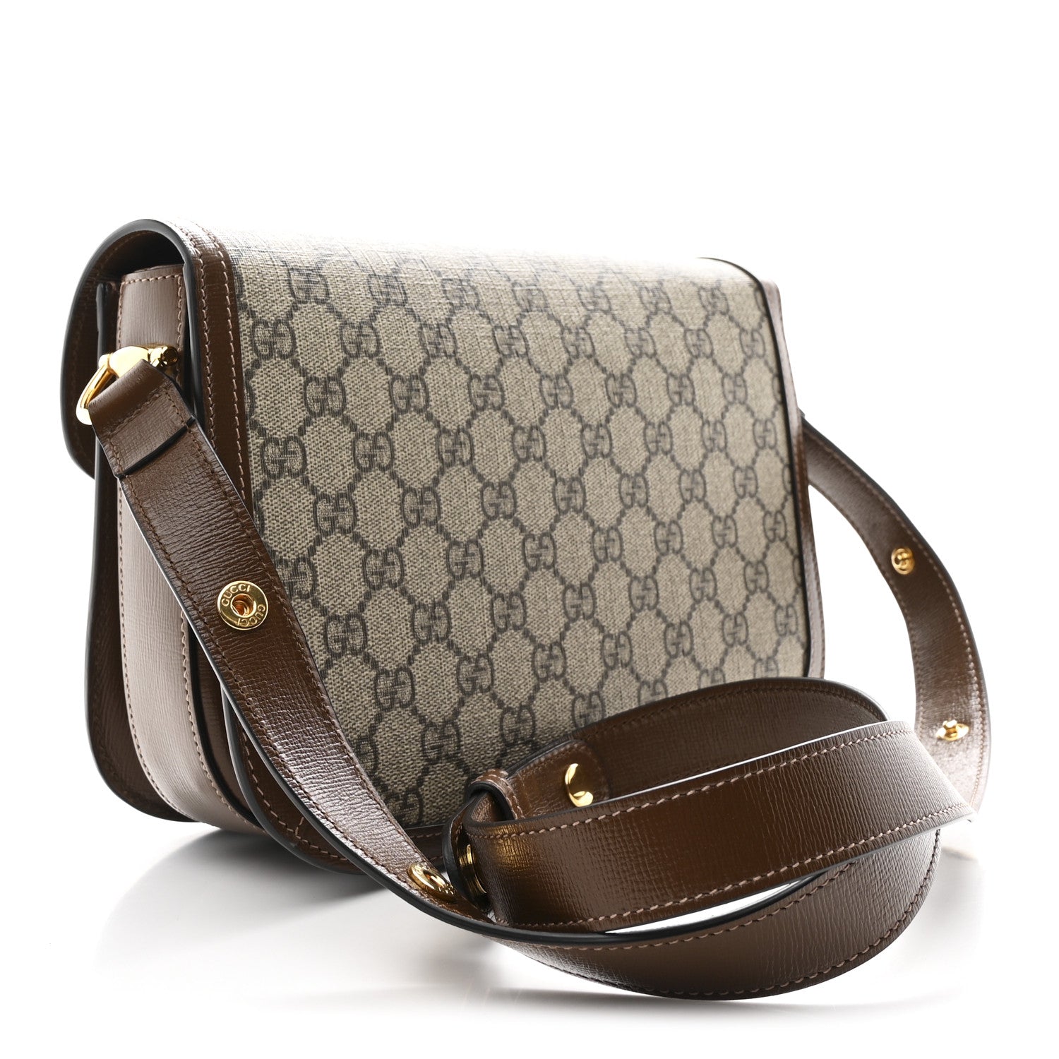Gucci GG Supreme Monogram Horsebit 1955 Shoulder Bag Beige Brown Sugar 3 of 10