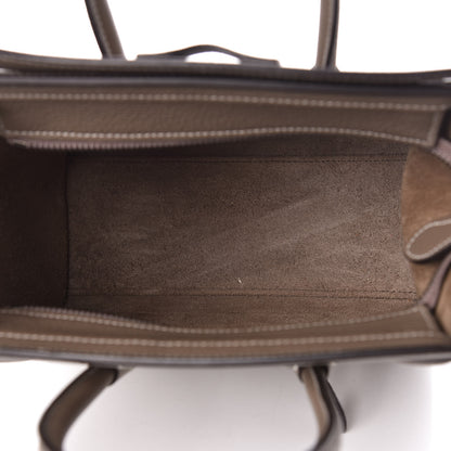 Celine Drummed Calfskin Nano Luggage Souris 5 of 10