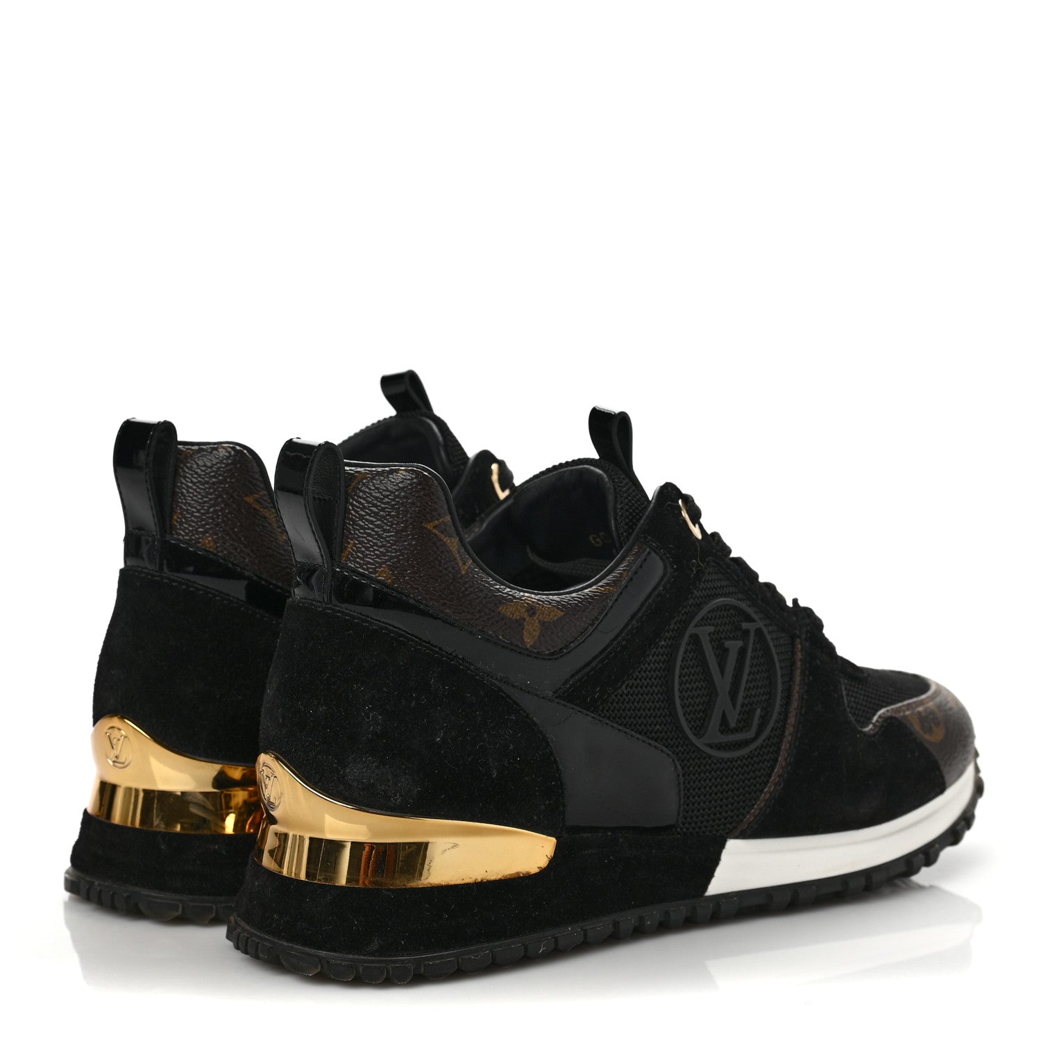 Louis Vuitton Suede Monogram Run Away Sneakers 36 Black 4 of 8