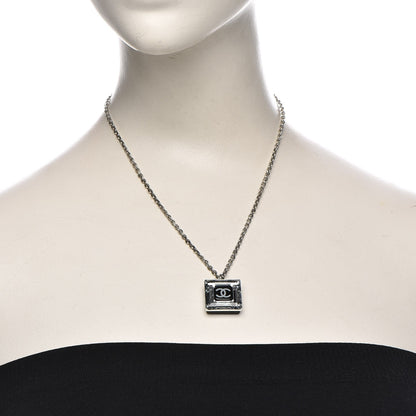 Chanel Crystal CC Square Pendant Necklace 2 of 6