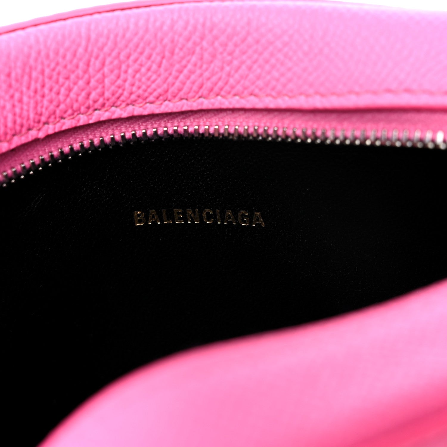 Balenciaga Grained Calfskin Logo XS Ville Camera Bag Acid Pink Black 6 of 9