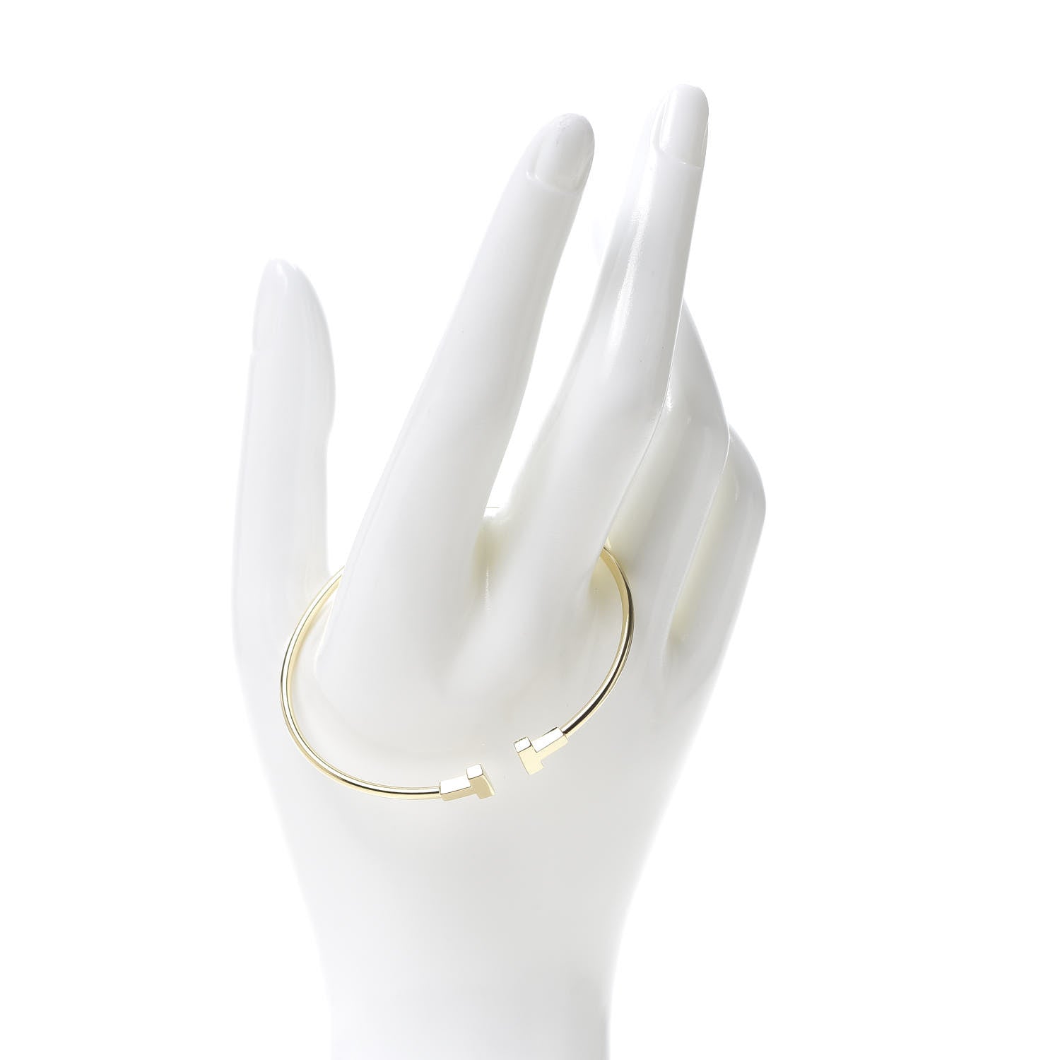 Tiffany 18K Yellow Gold Narrow T Wire Bracelet 2 of 4
