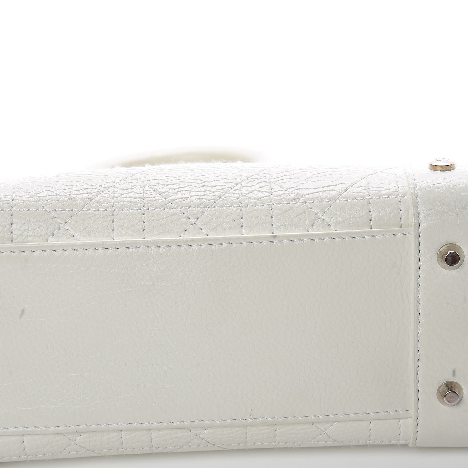 Christian Dior Calfskin Cannage Stitched Small Lady East West Lady Dior White 11 of 26