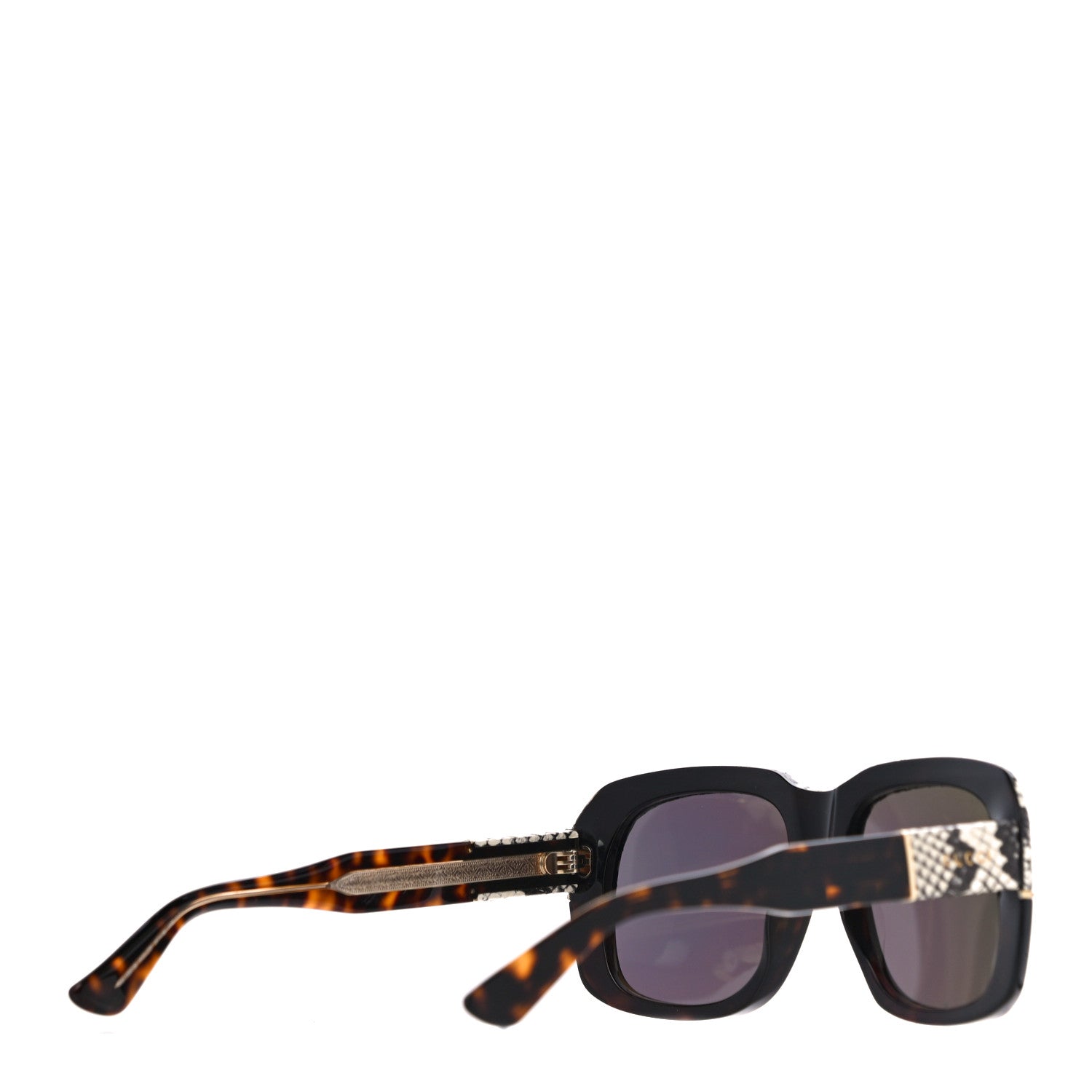 Gucci Ayers Snakeskin Square Fantasy Sunglasses GG1157 Havana Brown Lime 3 of 9