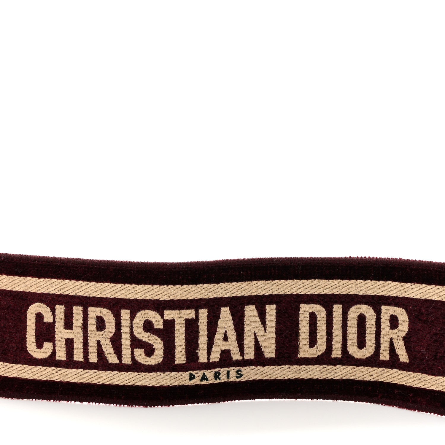 Christian Dior Canvas Velvet Embroidered Shoulder Strap Bordeaux 3 of 6