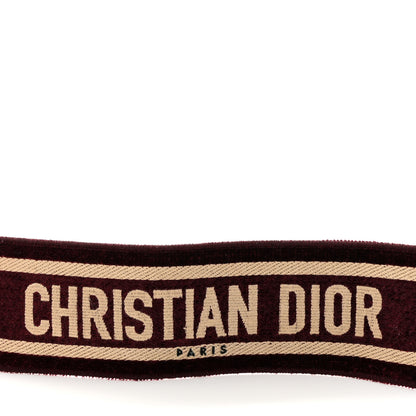 Christian Dior Canvas Velvet Embroidered Shoulder Strap Bordeaux 3 of 6