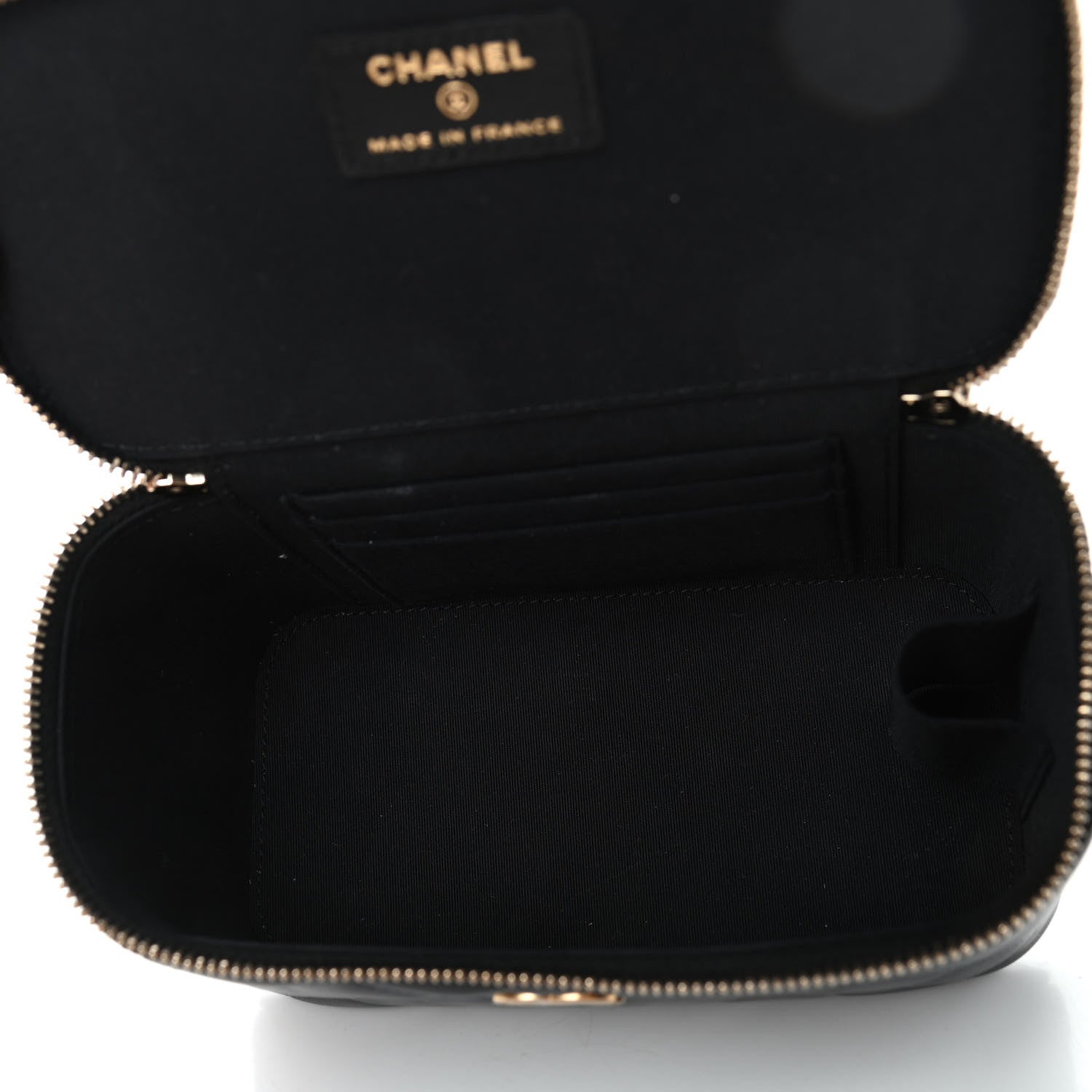 Chanel Lambskin Quilted Small Top Handle Vanity Case With Chain Black 4 of 4