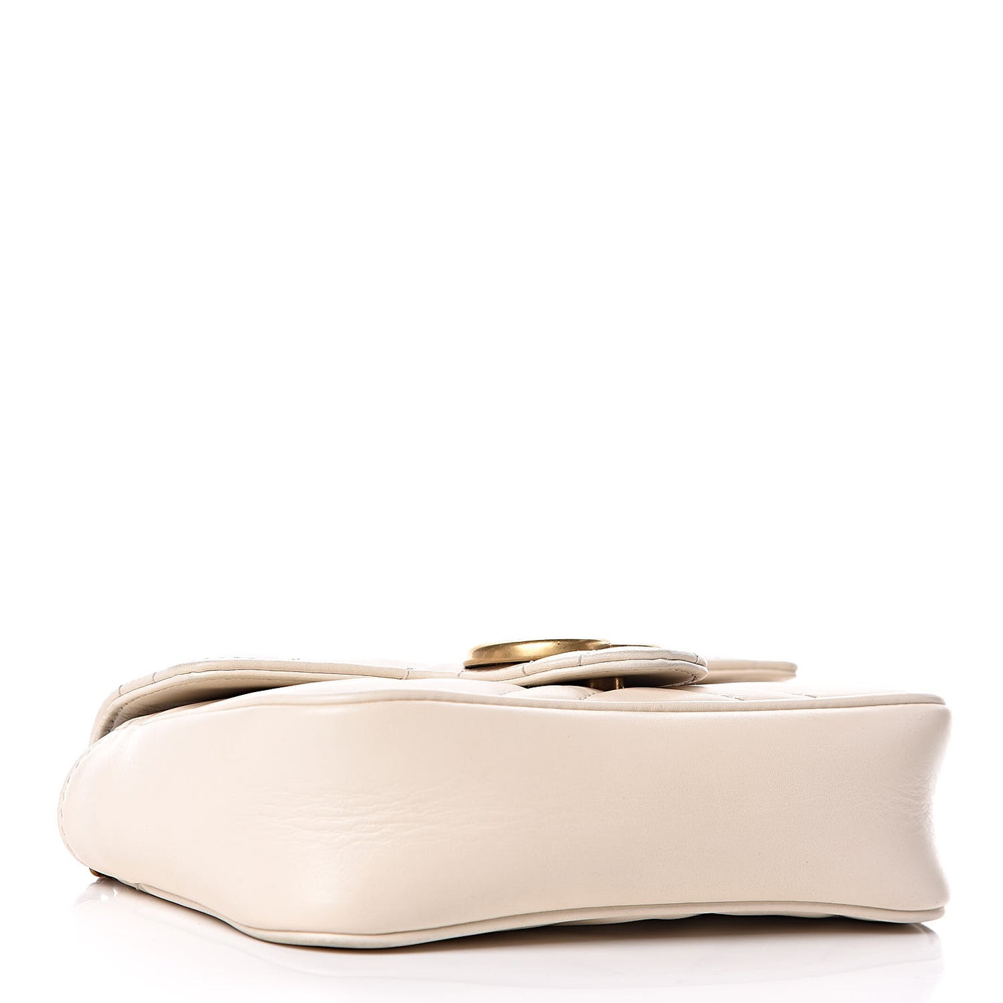 Calfskin Matelasse Super Mini GG Marmont Shoulder Bag White